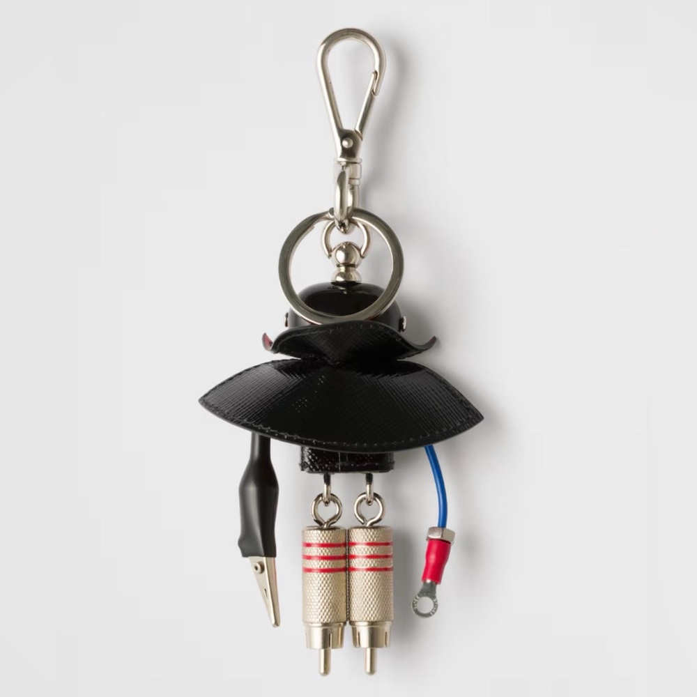 PRADA Robot Saffiano Leather Keychain Charm - Picture 8 of 8